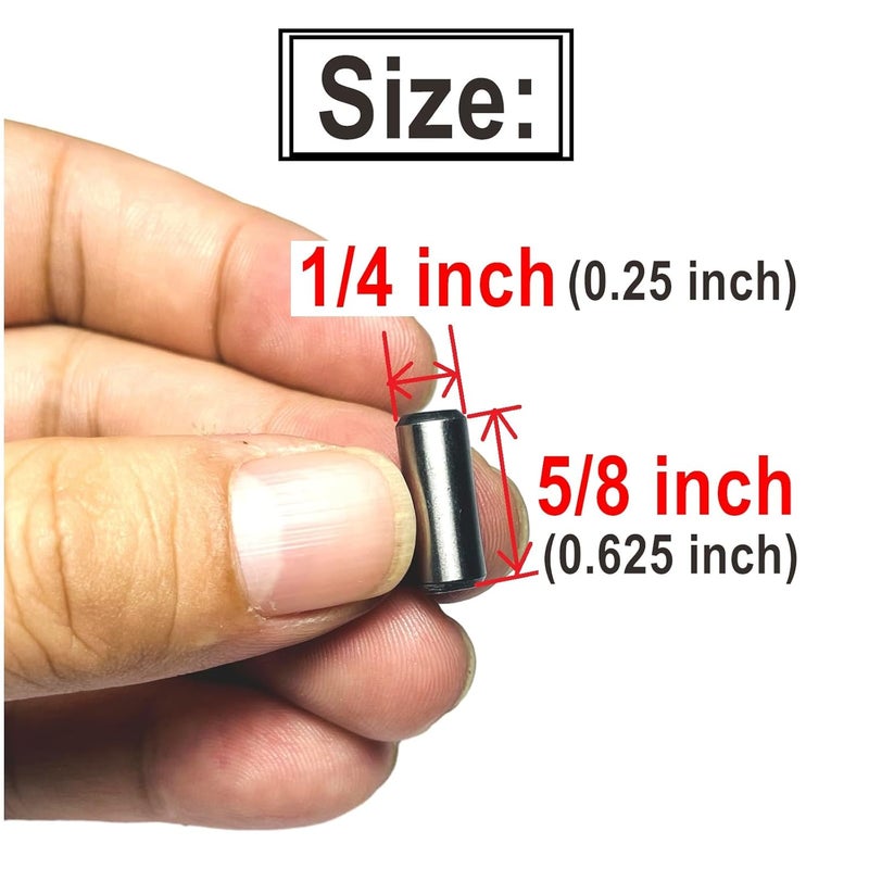 ZDingTech 20pcs 1/4 x 5/8 Dowel Pins,1/4 inch x 5/8 inch Metal Dowel pins Shelf Pegs 1/4,Support Shelves,Bearings Alloy Steel Wood Bunk Bed pegs - Image 3